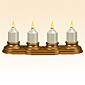 Flameless Set of 4 Rechargeable Votive Tea Lights with Base