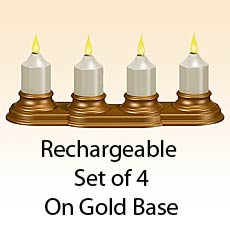 Flameless Set of 4 Rechargeable Votive Tea Lights with Base