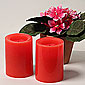 4 Inch Round Red Flameless Candle Set of 2 With Auto Timer