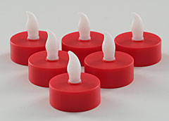 Red Flameless 1.5 Inch Tea Light - Set of 6