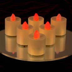 Red Flameless 2 Inch Tea Light - Set of 6