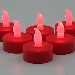 Red Flameless 1.5 Inch Tea Light - Set of 6