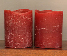 Flameless Burgundy Wax Votive 2 x 2.5 Set of 2
