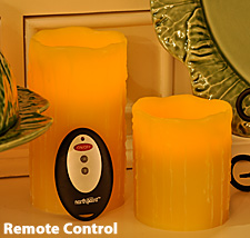 Set of 2  Remote Control Flameless Candle -  4 and 6 Inch