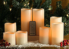 Set of 2 Remote Control Flameless Candles 3 x 6 Inch With Timer
