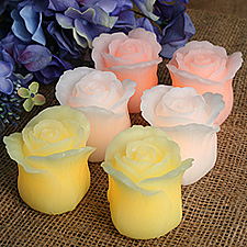 Set of 6 Carved Wax Roses