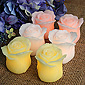 Set of 6 Carved Wax Roses