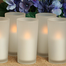 Flameless Frosted Glass Votives Set of 12