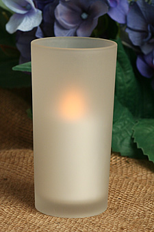 Flameless Frosted Glass Votives Set of 12