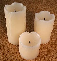 Mini Melted Drip Flameless Candles  Set of 3