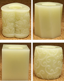 4 Inch Individual Shaped Champagne Flameless Candle - Set of 4