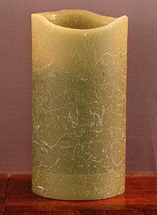 Flameless Sage Colored Candle 3x6  with Timer