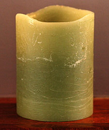 Flameless Sage Colored Candle 3x4  with Timer