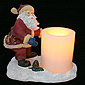Flameless 7 Inch Santa Hand-Painted Resin 4 Inch  Candle