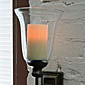 Flameless  Iron Scroll  Wall Sconce - Antique Brass Candle Incuded