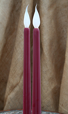 Battery Operated 11 Inch 400 Hour LED Taper Set-2 Burgandy
