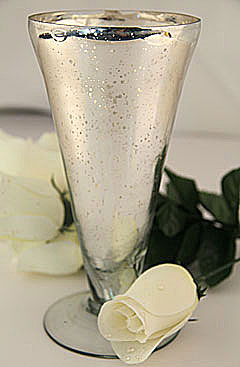 Silver Mercury Glass Vase - 7.5 Inch Tall