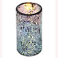 Silver Mosaic Glass with LED Flameless Candle - 6 Inch Timer