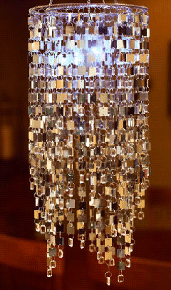 Shimmer Hanging Chandelier - Silver Battery Operated