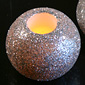 Mini Wax Flameless Glitter Balls - Silver - Set Of 2