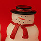 Mini Snowmen Battery Operated Hand Painted Set of 2