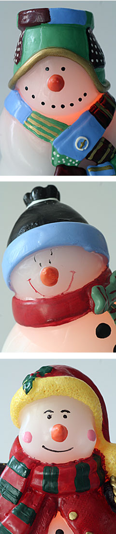 Flameless Snow Family - Set Of 3 Candles