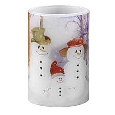 Snow Family Candle with Holiday Carols