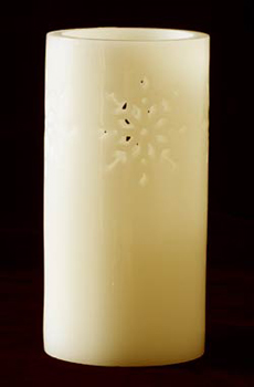 Flameless Snowflake Candle Champagne
