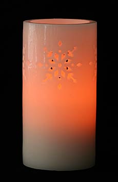 Flameless Snowflake Candle White