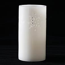Flameless Snowflake Candle White