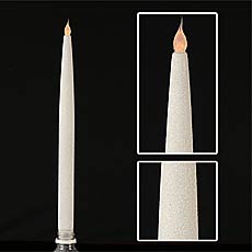 Sparkle 12 Inch White Flameless Taper Candle