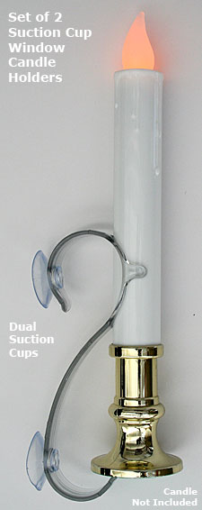 Set of 2 Suction Cup Window Holders For Candle Lamps