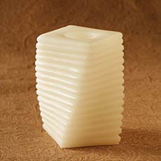 6 Inch Swirl Champagne Flameless Candle