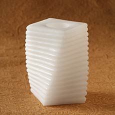 6 Inch Swirl White Flameless Candle