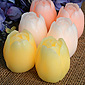 Set of 6 Carved Wax Tulips