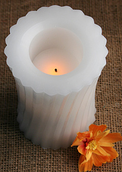 6 Inch Flameless Fluted Hour Glass Design Set - 2 Timer
