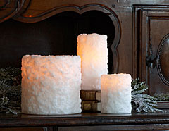 White Heavy Textured LED 4 Inch Flameless Candle - Timer