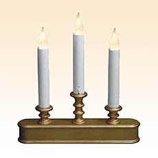 Traditional Antique Gold Three Tier Flameless Window Candle