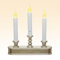 Traditional Pewter Three Tier Flamless Candle