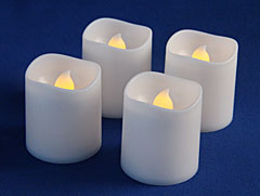 Set of 4 Tea Light with Melted Look - Timer