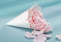 David Tutera Pearl Finish Paper Cones  6.75 inches - Set of 12