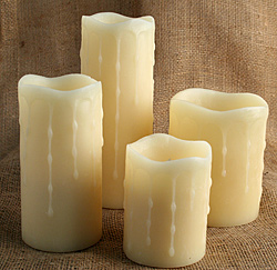 Flameless Unscented Drip Candle 3x4 with Dual Timer