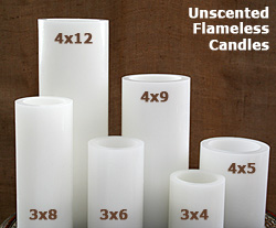 candle flameless unscented battery 3x4 timer operated candles 3x6 inch tall