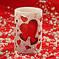 Flameless 4 Inch Candle With Valentine  Hearts