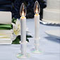 Flameless Candlestick - Set of 2 - Pearlized Bases