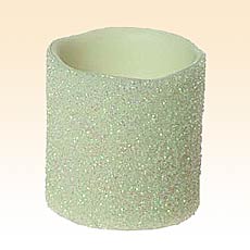 White Sparkle Flameless Unscented 3 x 3 Pillar Candle