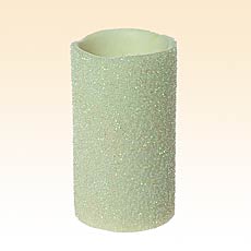 White Sparkle Flameless Unscented 3 x 5 Pillar Candle