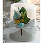 Beaded Garland Flameless  3 x 4 LED Candle with Ribbon