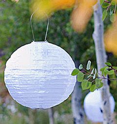 Large White Outdoor Solar Powered Lantern with White Dual  LED
