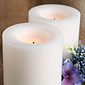 4 Inch Set of 2  White Round Flameless Candles